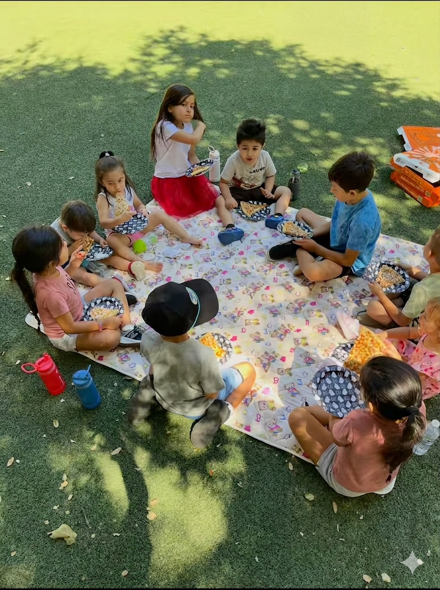 Children drawing on easels